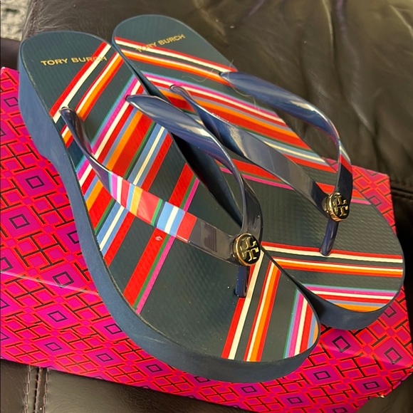 Tory Burch Multicolor Striped Sandals - Picture 3 of 8